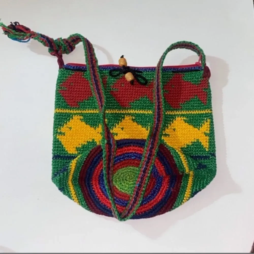 Colorful Knit Crossbody Bag